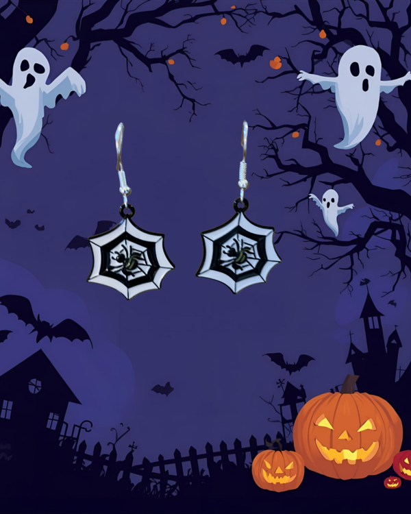 Spiderweb Enamel Earrings