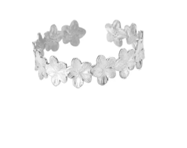 # 5  Kleine Bloem bangel [Zilver]