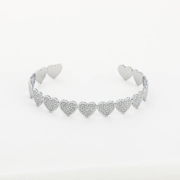 # 67 luxe hartjes bangel zilver