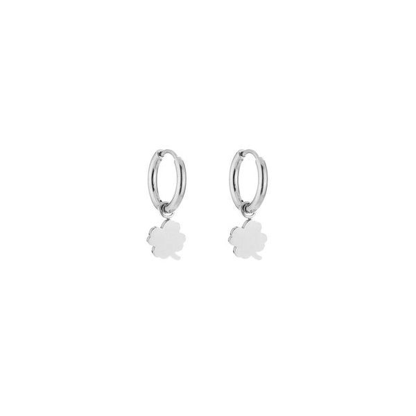 # 75 klavertje vier oorbelletjes zilver