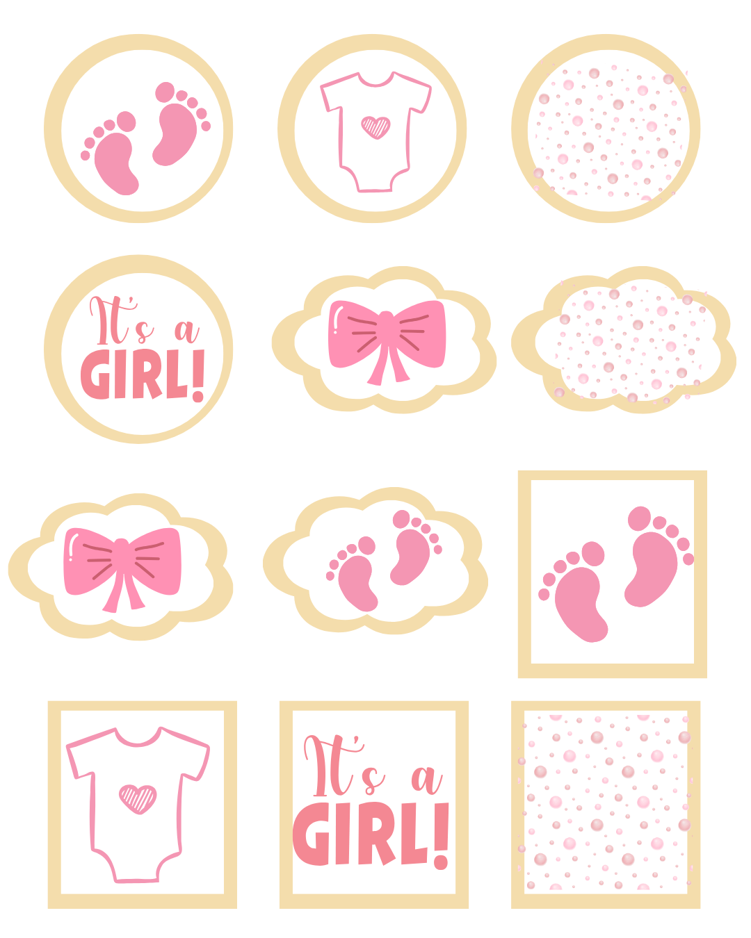 Baby Shower Cookie Collection (Girl) - 1 dozen