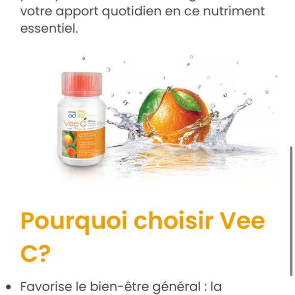 Vee C – Comprimés de vitamine C à croquer