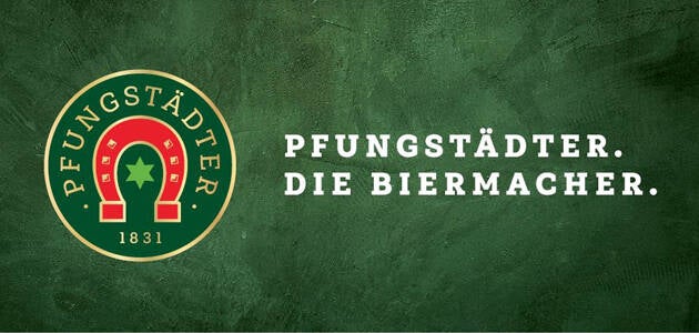 Logo der Brauerei Pfungstaedter, die Biermacher, Partner der Firma Schankanlagen Wenzel, www.pfungstaedter.de.