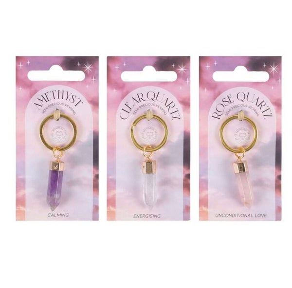 Crystal point keyring