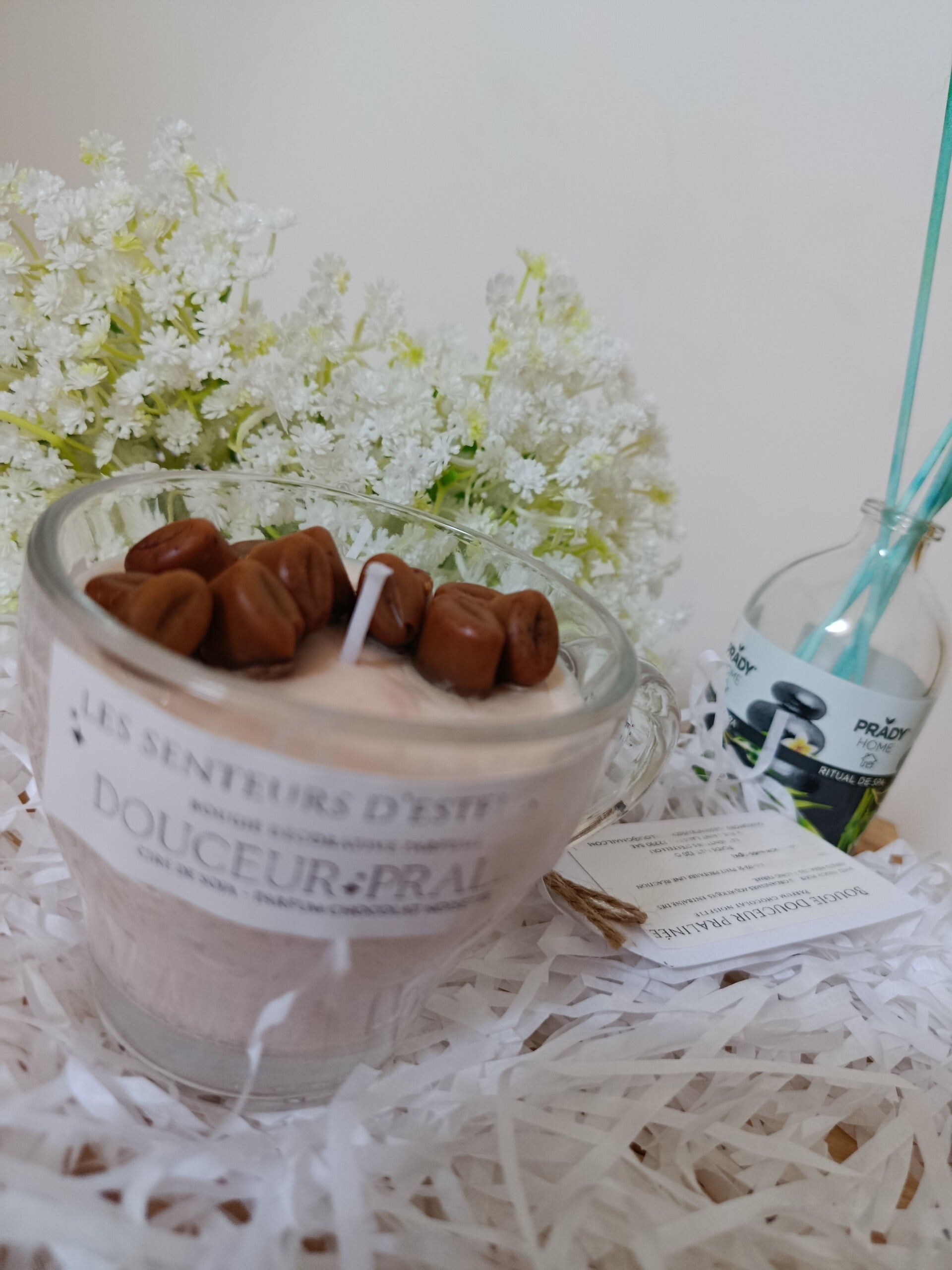 Bougie parfumée  "douceur pralinée" - chocolat noisette