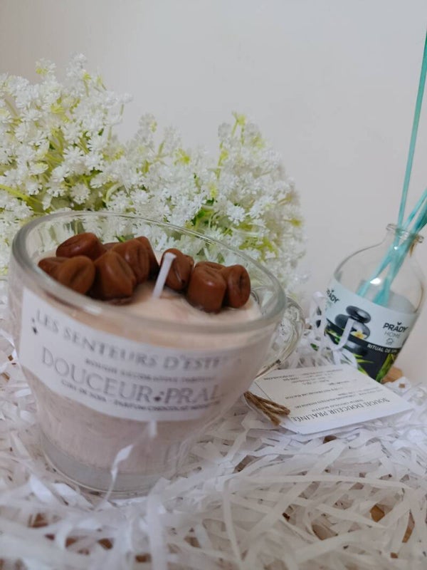 Bougie parfumée  "douceur pralinée" - chocolat noisette
