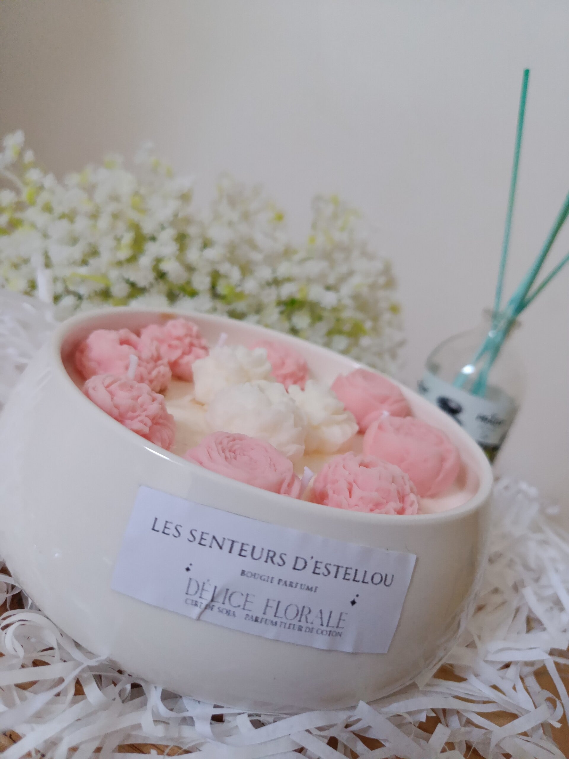 Bougie parfumé "Délice florale " fleur de coton
