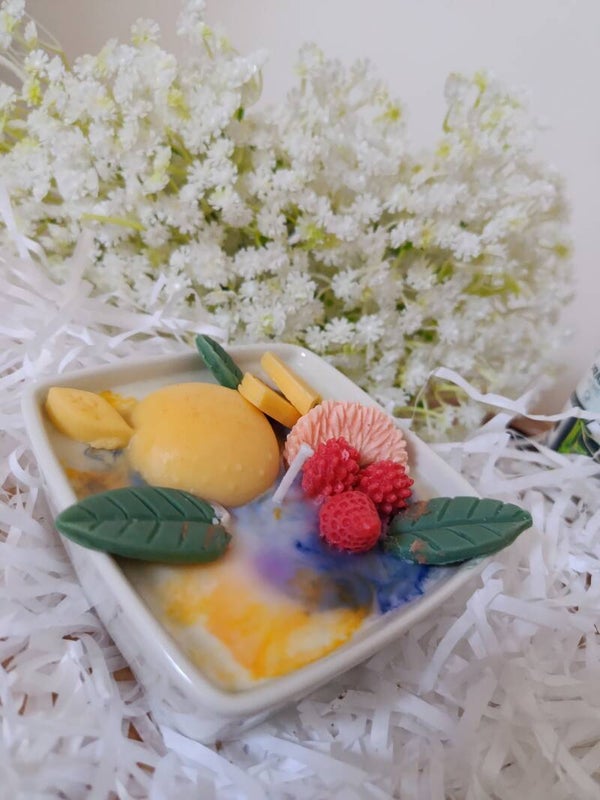 Bougie parfumé "cueilette d'été " 140 g parfum brise oriental