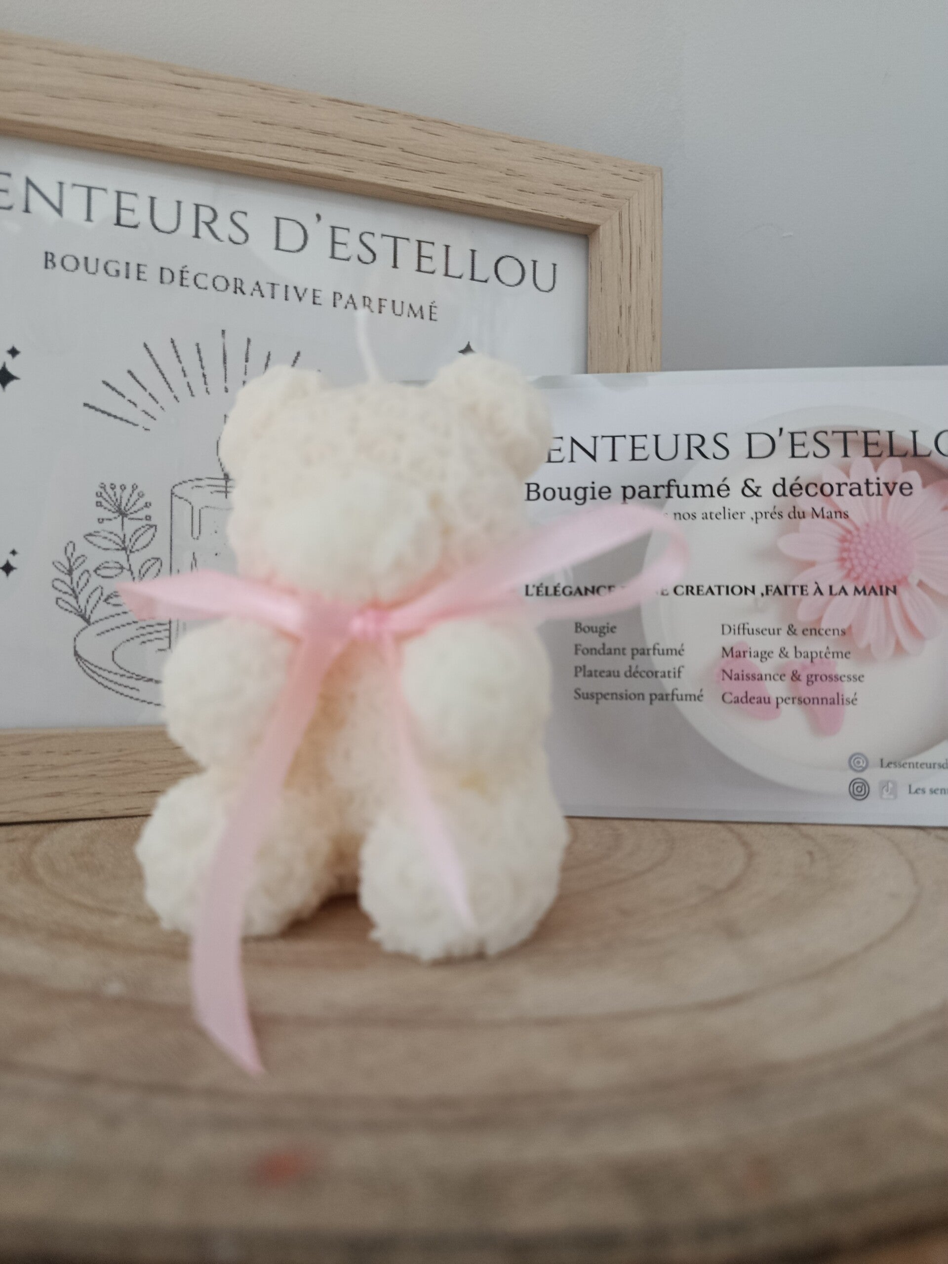Bougie personnalisé " Un nuage d'amour " parfum bois de rose 70 g