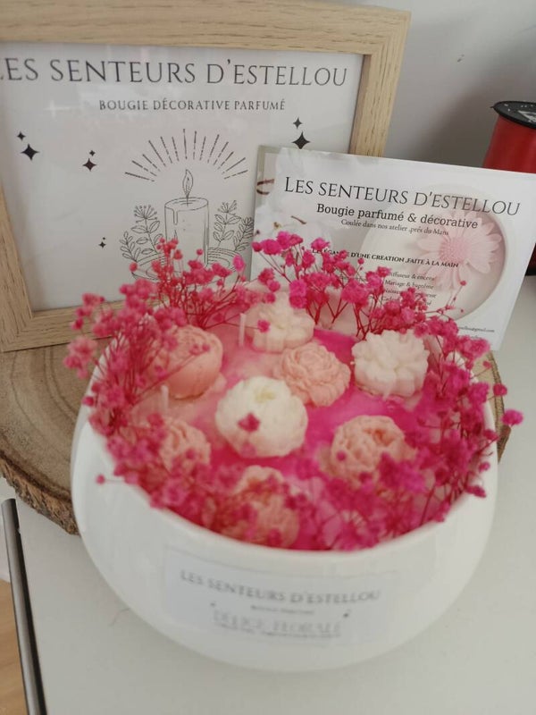 Bougie parfumé "Délice florale " fleur de coton