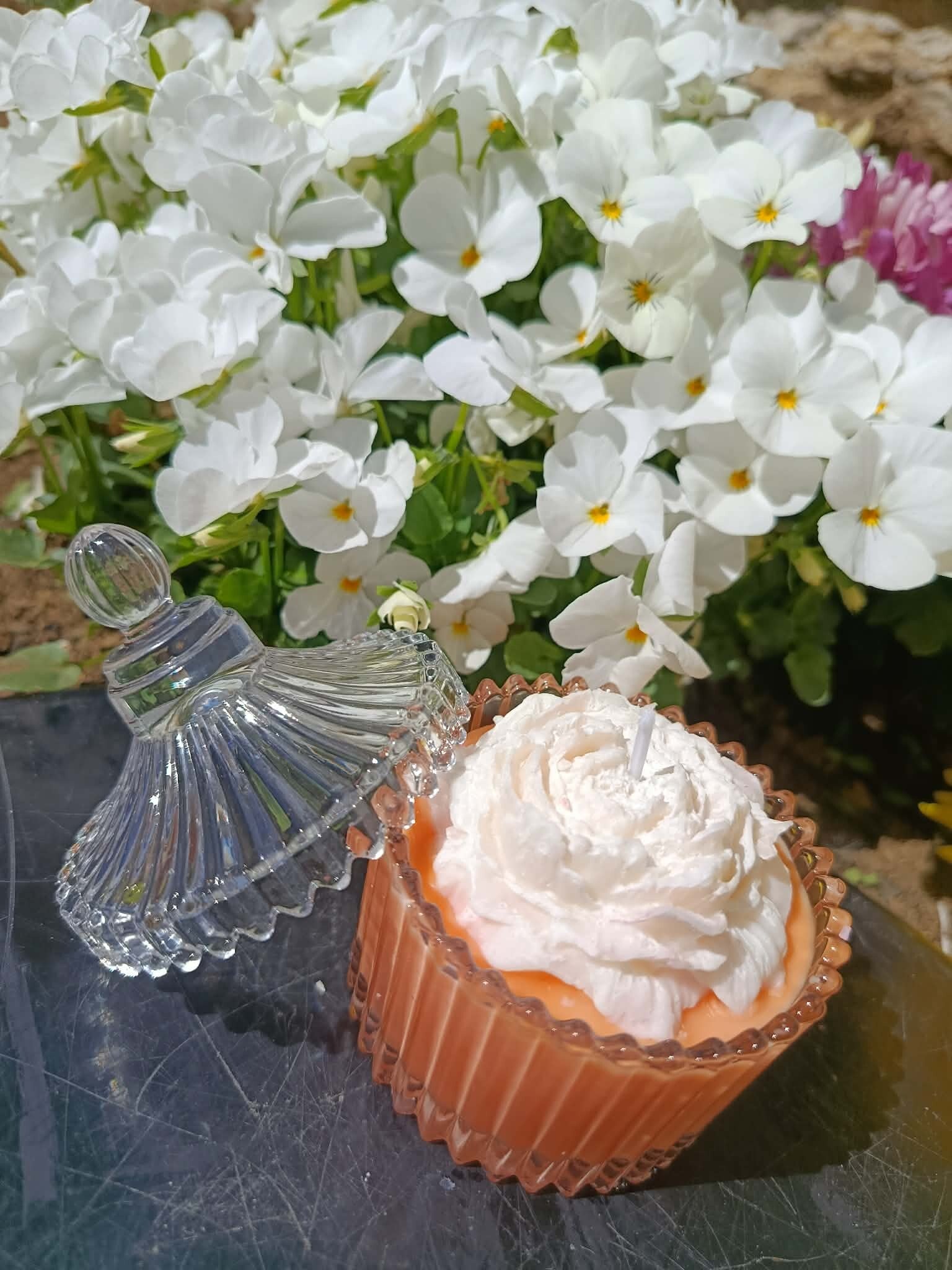 Bougie Rose lumineuse 100 g