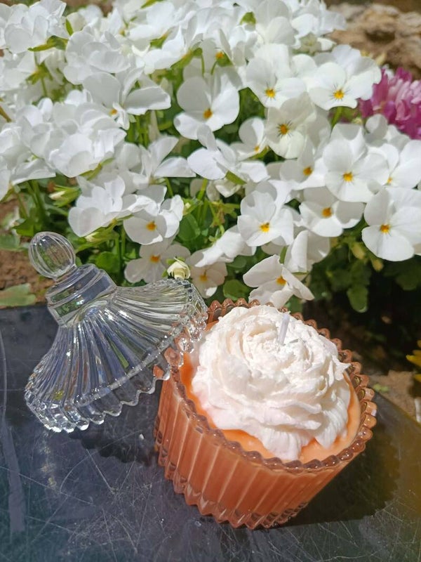 Bougie Rose lumineuse 100 g