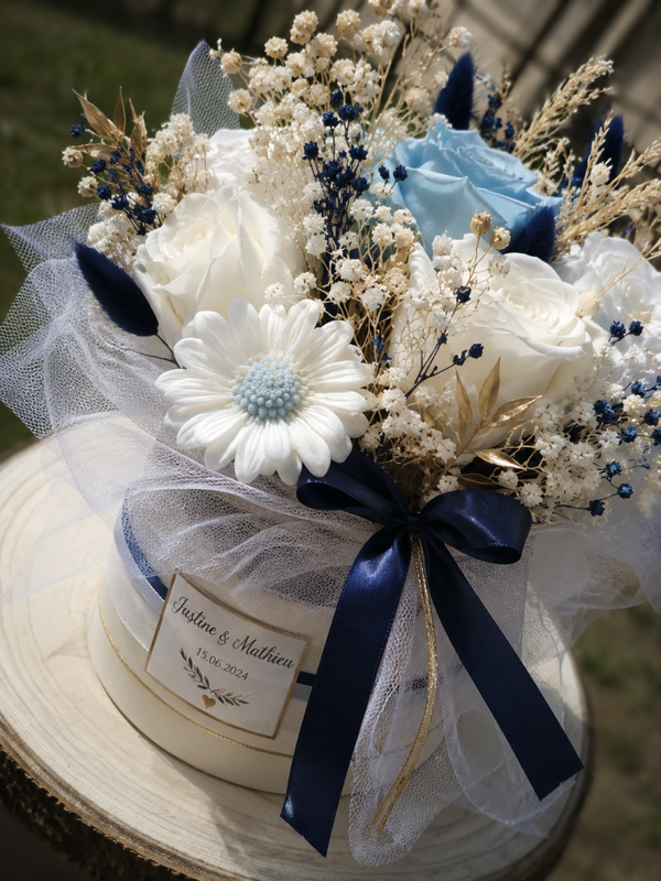 Bouquet " Signature prestige " bleu d'azur