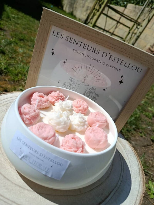 Bougie parfumé "Délice florale " fleur de coton