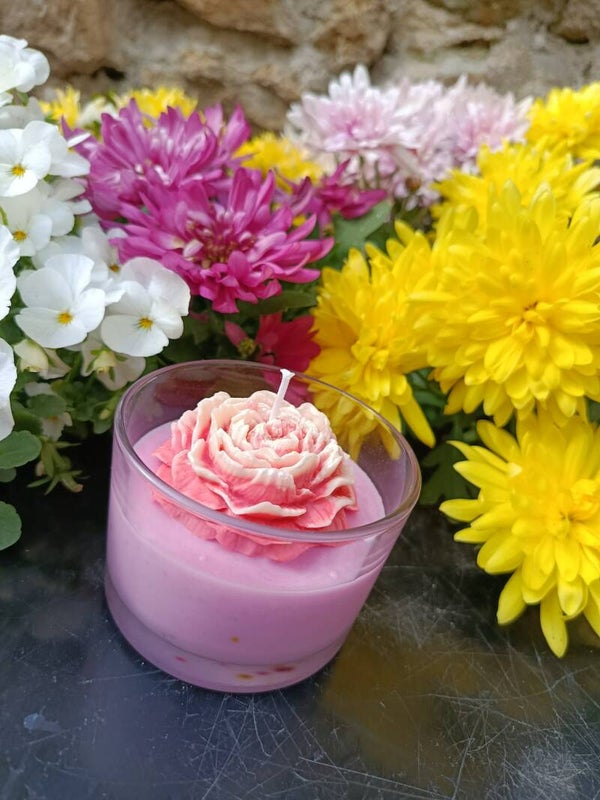 Bougie " Douce rose "
