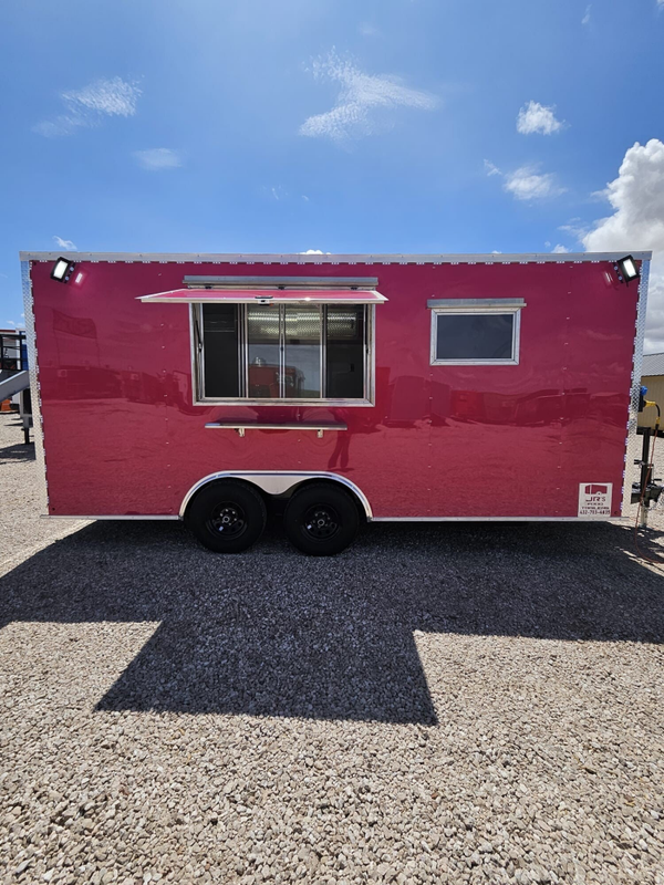 Pink 18’ x 8’ Snack Trailer with Restroom