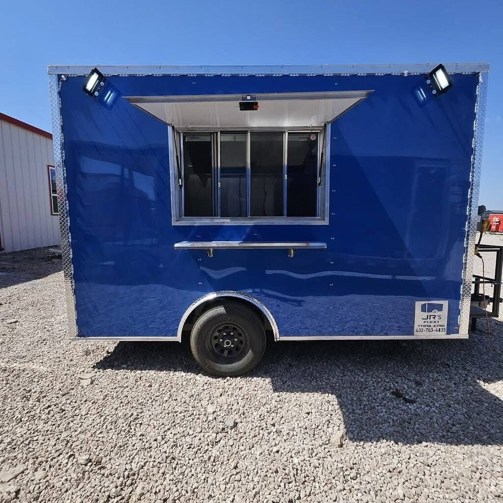 12’ × 8’ BLUE FOOD TRAILER — FULLY EQUIPPED