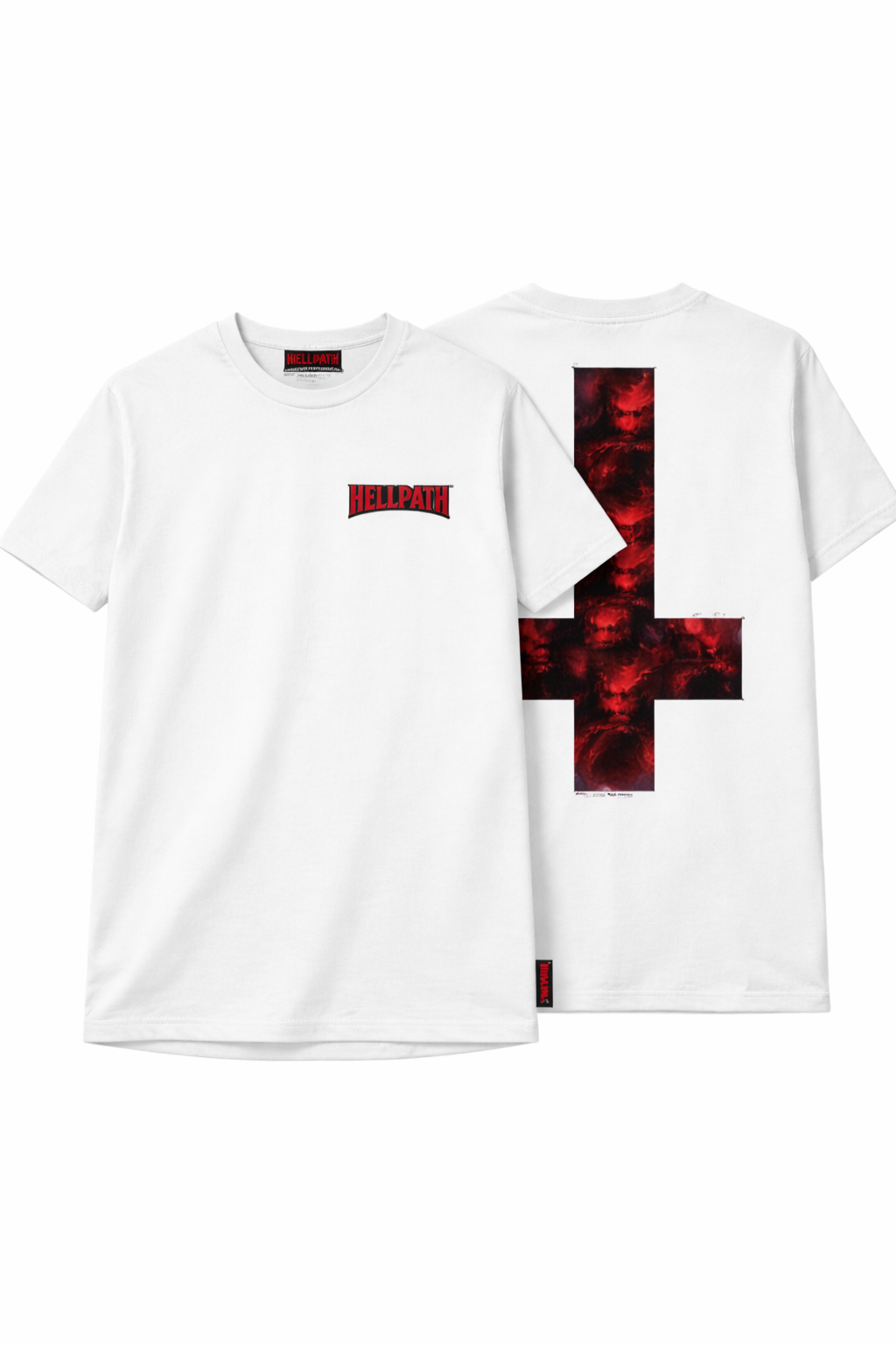 Pre-Order HELLPATH™ White T-Shirt – Inverted Cross Edition