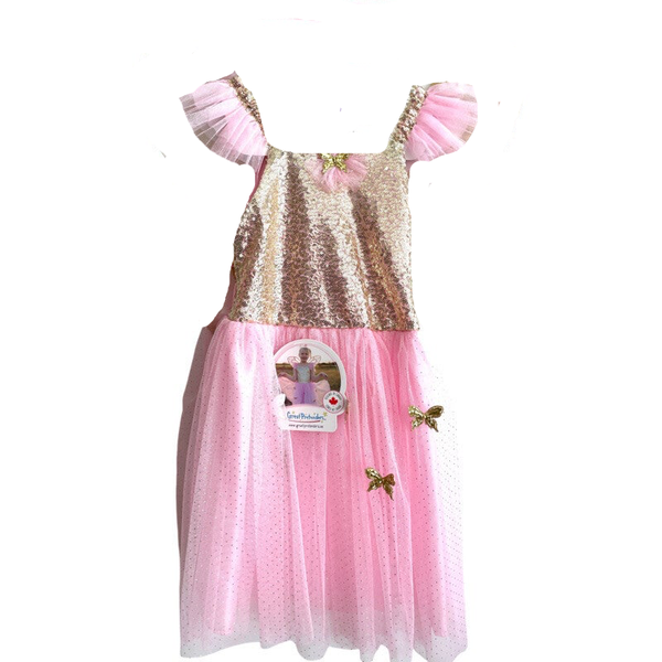 elfen jurk goud met vlinders