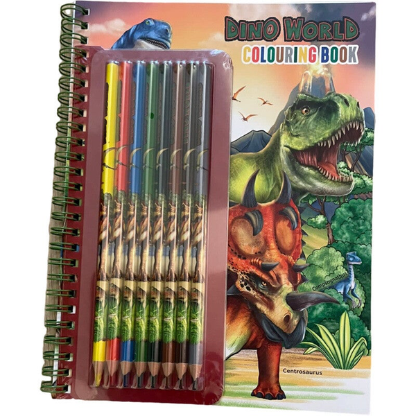 Dino world colouring book