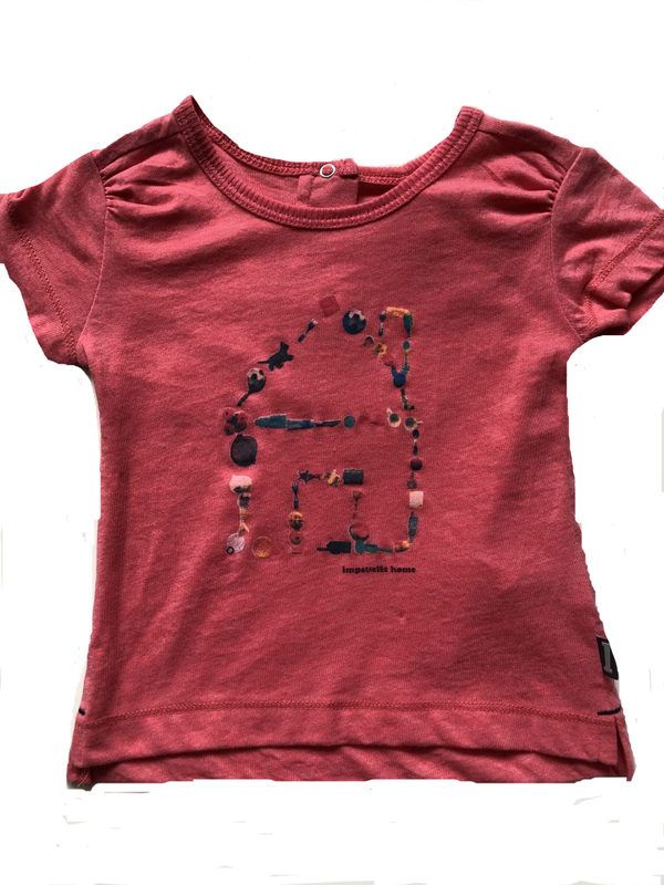 Imps en Elfs t-shirt roze met huis