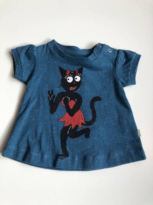 Kidscase t-shirt blauw kat