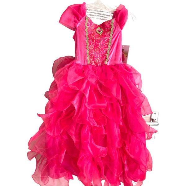 Roze prinsessen jurk met hoepel