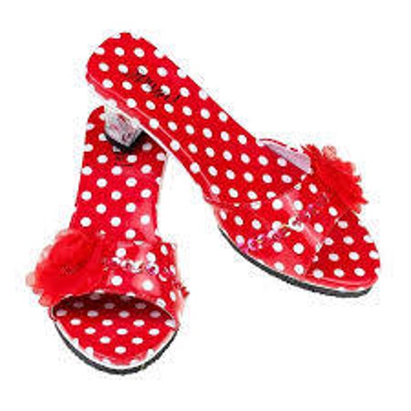 Souza slippers met hak rood met witte stippen