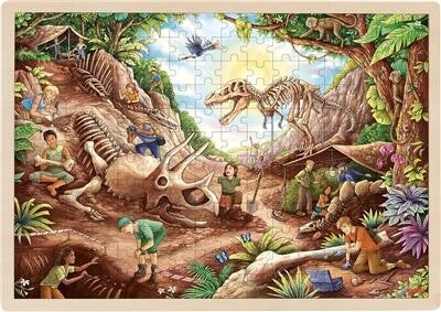 Goki - Houten Puzzel Dinosaurus Opgraving