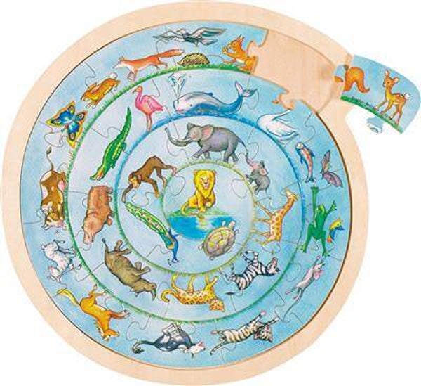 Goki - Houten Puzzel Dieren Cirkel