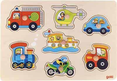 Goki - Houten Steekpuzzel Vervoermiddelen