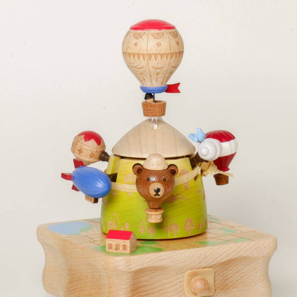 Wooderful Life - Houten Muziekdoosje - Hot Air Balloon