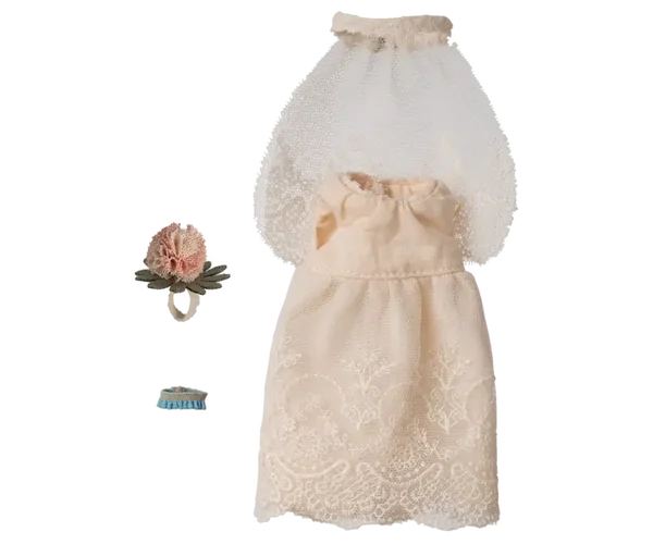 Maileg - Trouwjurk, Moeder muis, Wedding dress, Mum mouse