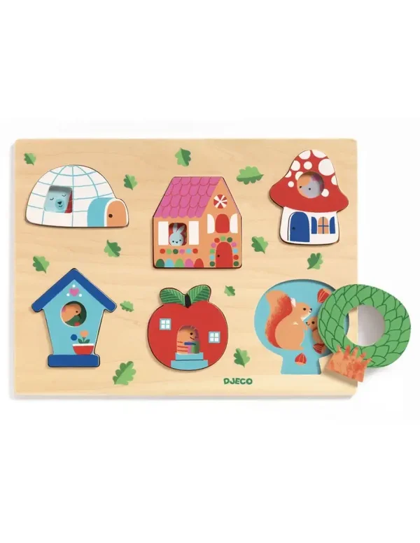 Djeco - Houten Puzzel Dierenhuis