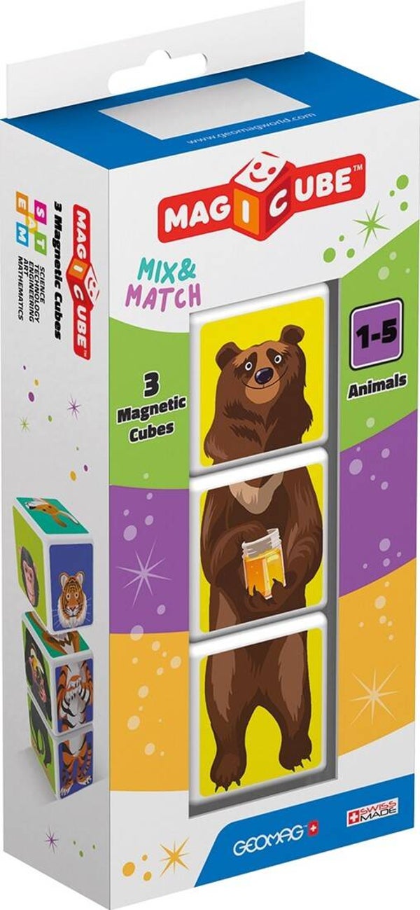 Geomag - Magicube Mix & match Animals 3-delig