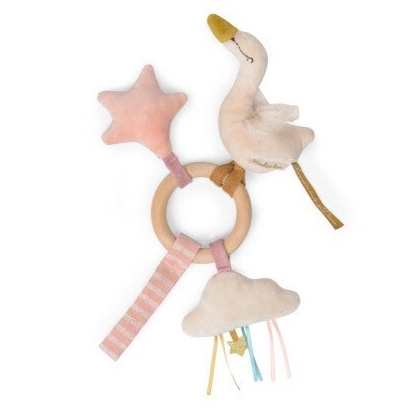 Moulin Roty - Houten Ringrammelaar Zwaan - La Petite Ecole de Danse