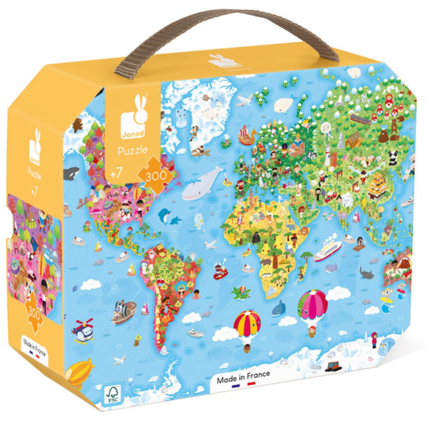 Janod Puzzel - De Wereld 300 Stukjes