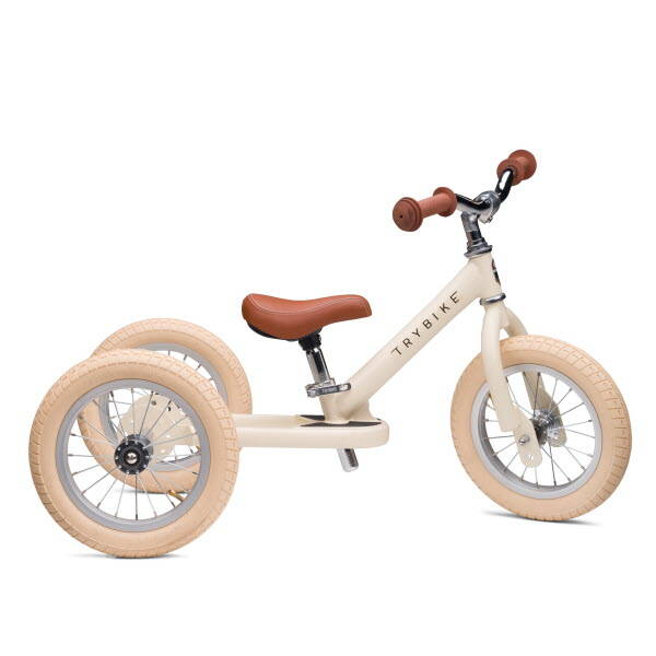 Trybike Vintage: Cream - 2-in-1 Loopfiets