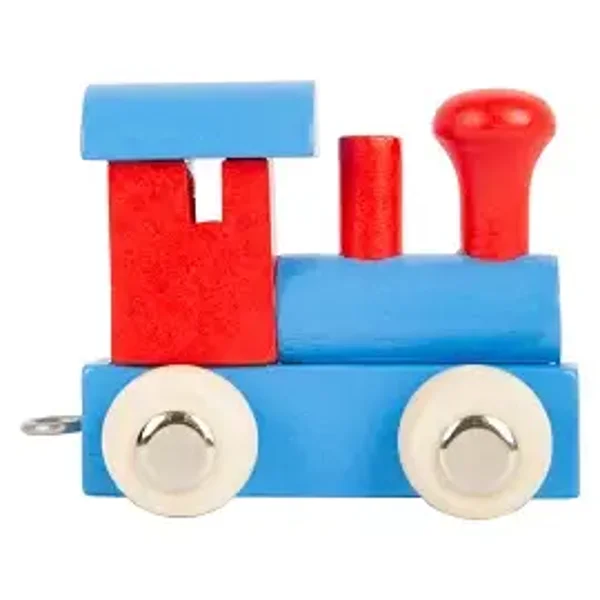 Letter Trein - Locomotief Blauw/rood
