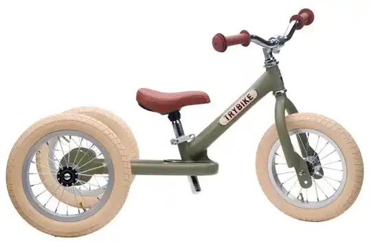 Trybike Vintage: Mat Groen - 2-in-1 Loopfiets