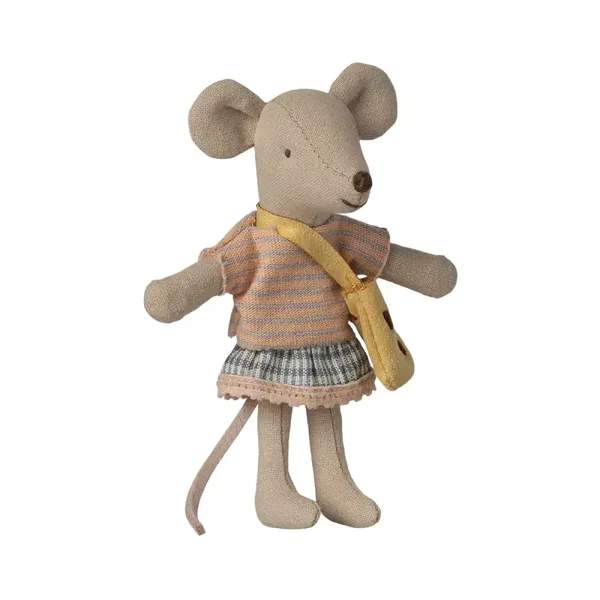 Maileg - Kleine zus muis met tas, Little sister mouse with bag