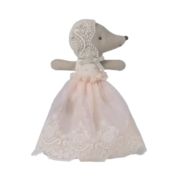 Maileg - Baby muis in jurk, Baby mouse in gown - Powder