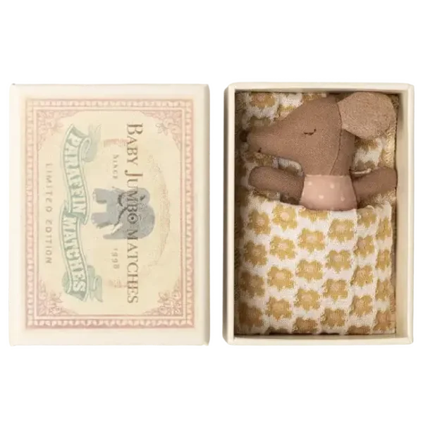 Maileg - Sleepy wakey baby mouse in matchbox - Rose