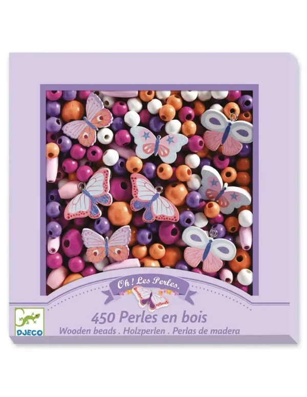 Djeco - Houten Kralen Vlinders