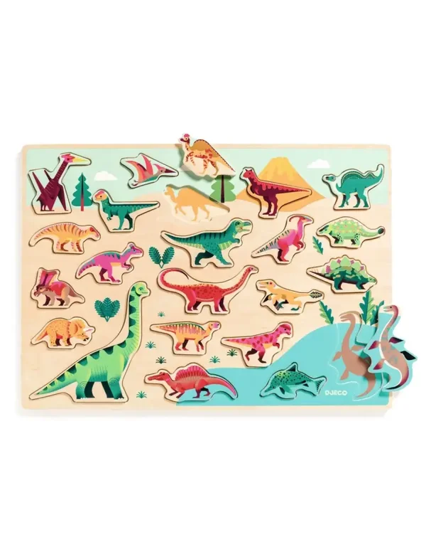 Djeco - Houten Puzzel Dinosaurus