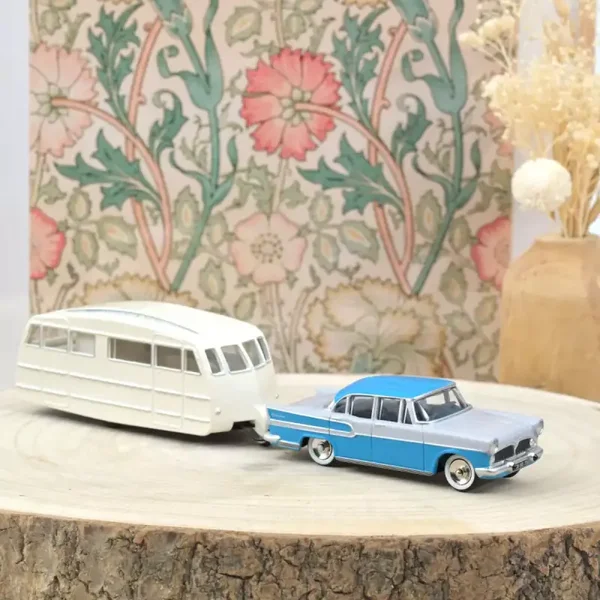 Norev - Simca Vedette Chambord 1958 & Caravan Hénon Blue Léman/Grey