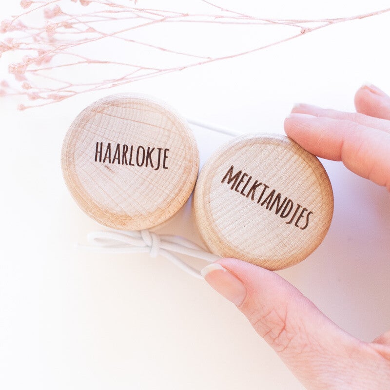 Fien & Feau - Melktandjes & Eerste Haarlokje Bewaardoosje set - Naturel