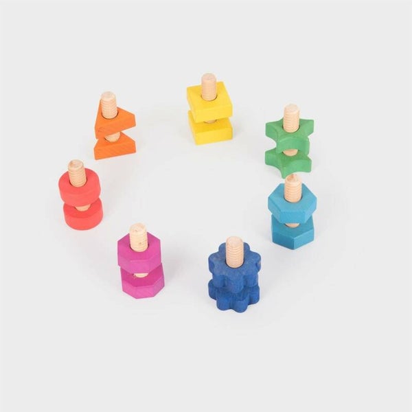 Tickit - Regenboog Houten Moeren & Bouten 7st