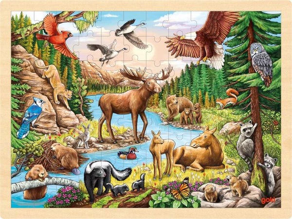 Goki - Noord Amerikaanse Wildernis - Houten Puzzel