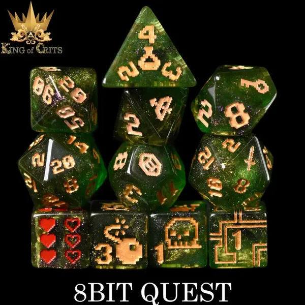 D&D Dice - 8BIT Quest - 11 Dice Set